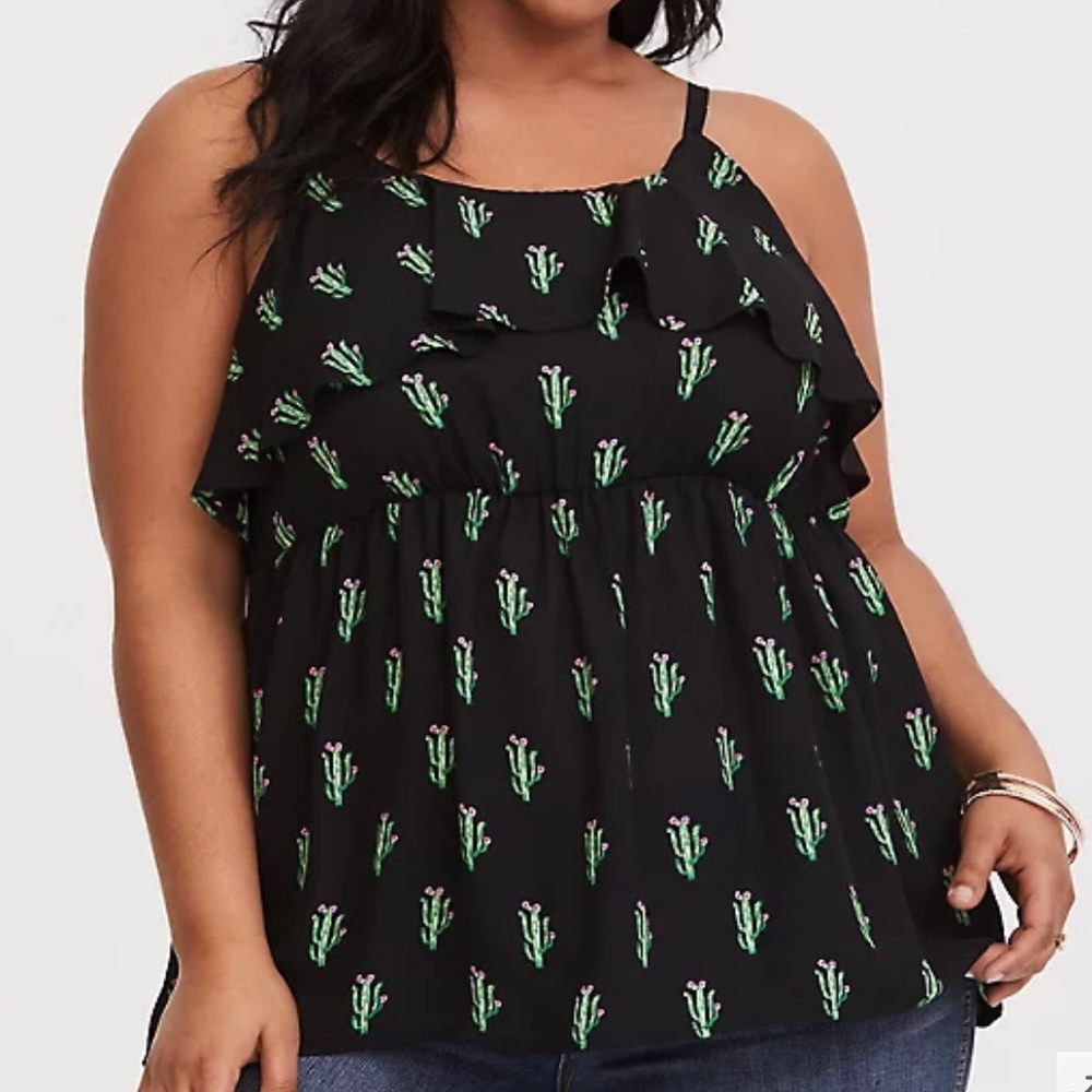 Torrid Cactus Ruffle Top Tank